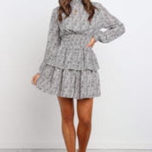 Petal & Pup Bristol Dress tiered black & white long sleeve